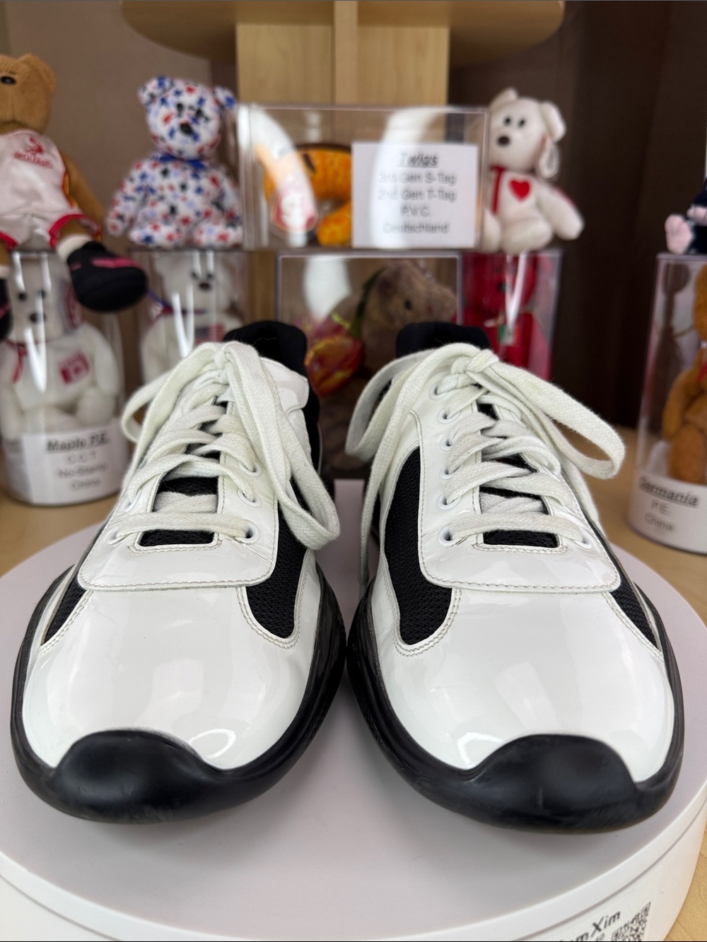 💥PRADA - America's Cup Sneakers Patent leather and Technical Fabric - Size 8 UK - Picture 3 of 14